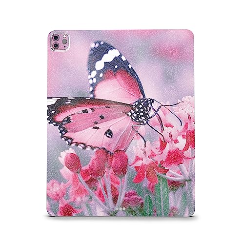 Image of MightySkins Carbon Fiber Skin Compatible with Apple iPad Pro 12.9 inch M2 6th Gen (2022) Full Wrap Kit - Pink Monarch | Protective, Durable Textured Carbon Fiber Finish | Easy to Apply | Made in The USA