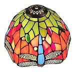 Premium Tiffany Lampshade, Replacement The Lamp Shades of The Table lamp, Stained Glass Handmade, Dragonfly Design, 8-inches Dia, Exclude Accessories, Pack of 1
