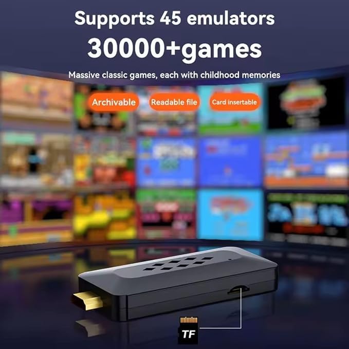 Image of M33 Game Stick 37000+ INBUILT Video Game Console Retro Classic 3D 4K Full HD with 2 Wireless Gamepad Plug & Play Video Game 64GB