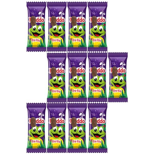 Chocolate Bars 12 Multipack - Fredo Frog Chocolate Bars 18g x 12 - Milk Chocolate Treats in a Fun-Sized Multipack Ideal for Snacking Gifting and Sharing