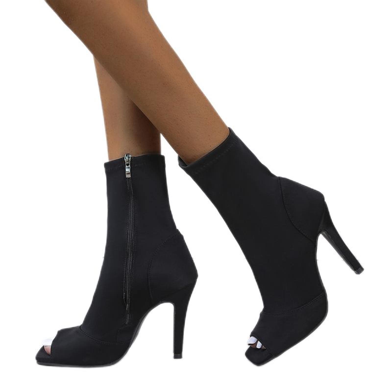 CHAOYI Sandalias de verano de tacón alto para exteriores, zapatos de baile latino, botas de nailon para bailarina femenina, sexy, para entrenamiento de jazz, tacones modernos, color caqui, 36