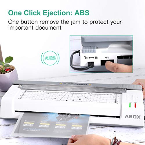 ABOX Laminator, 13 Inch Thermal Laminator Machine OL381 for A3/A4/A6, with Paper Cutter, Corner Rounder, 16 Laminating Pouches - Thumbnail 7