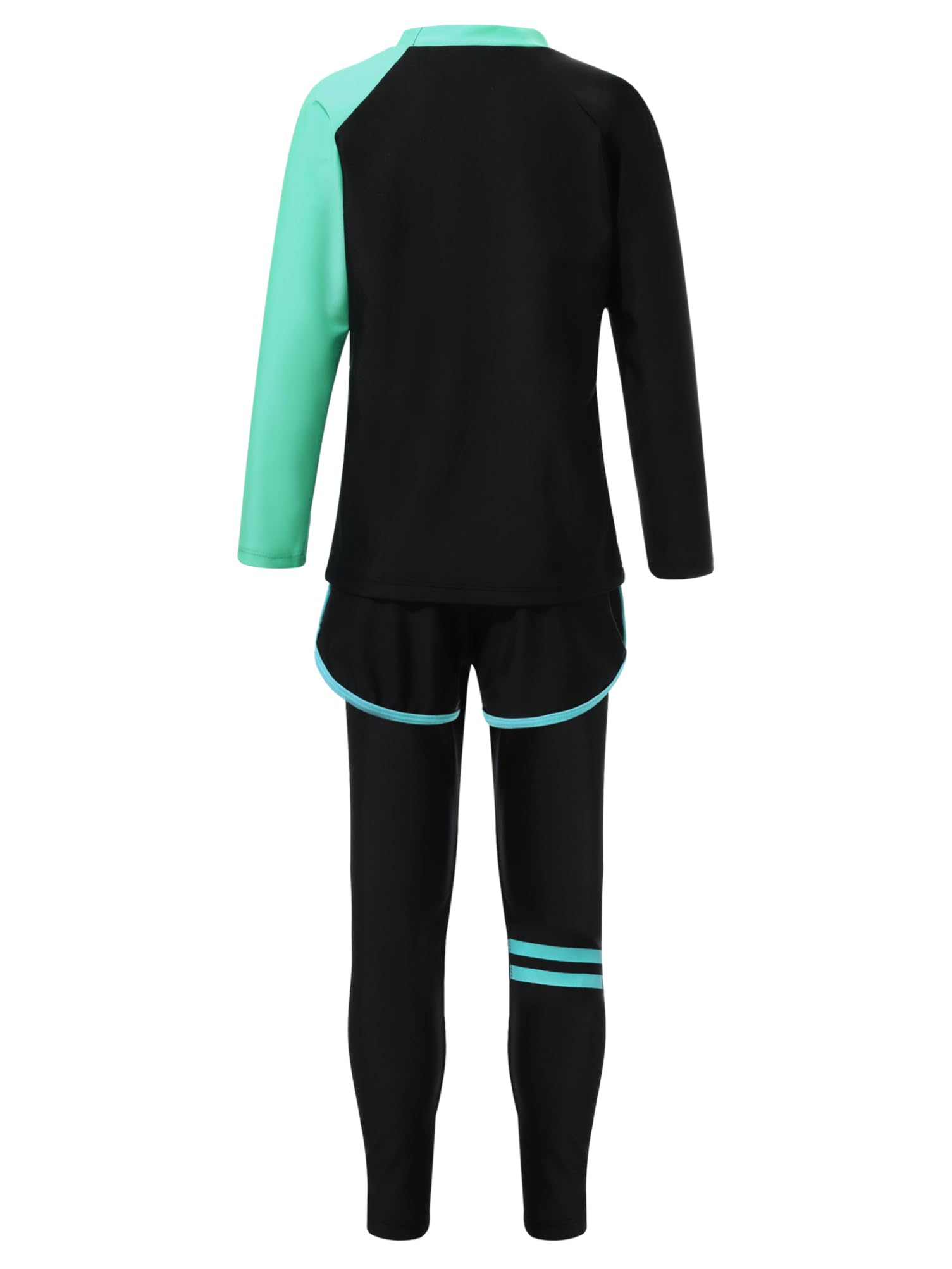 Aislor Enfants Maillots De Bain 2 Pièces Rash Guards Tankini Garcon Fille Haut et Long Pantalon de Bain Bas Top Anti UV Manche Longue 2-14 Ans