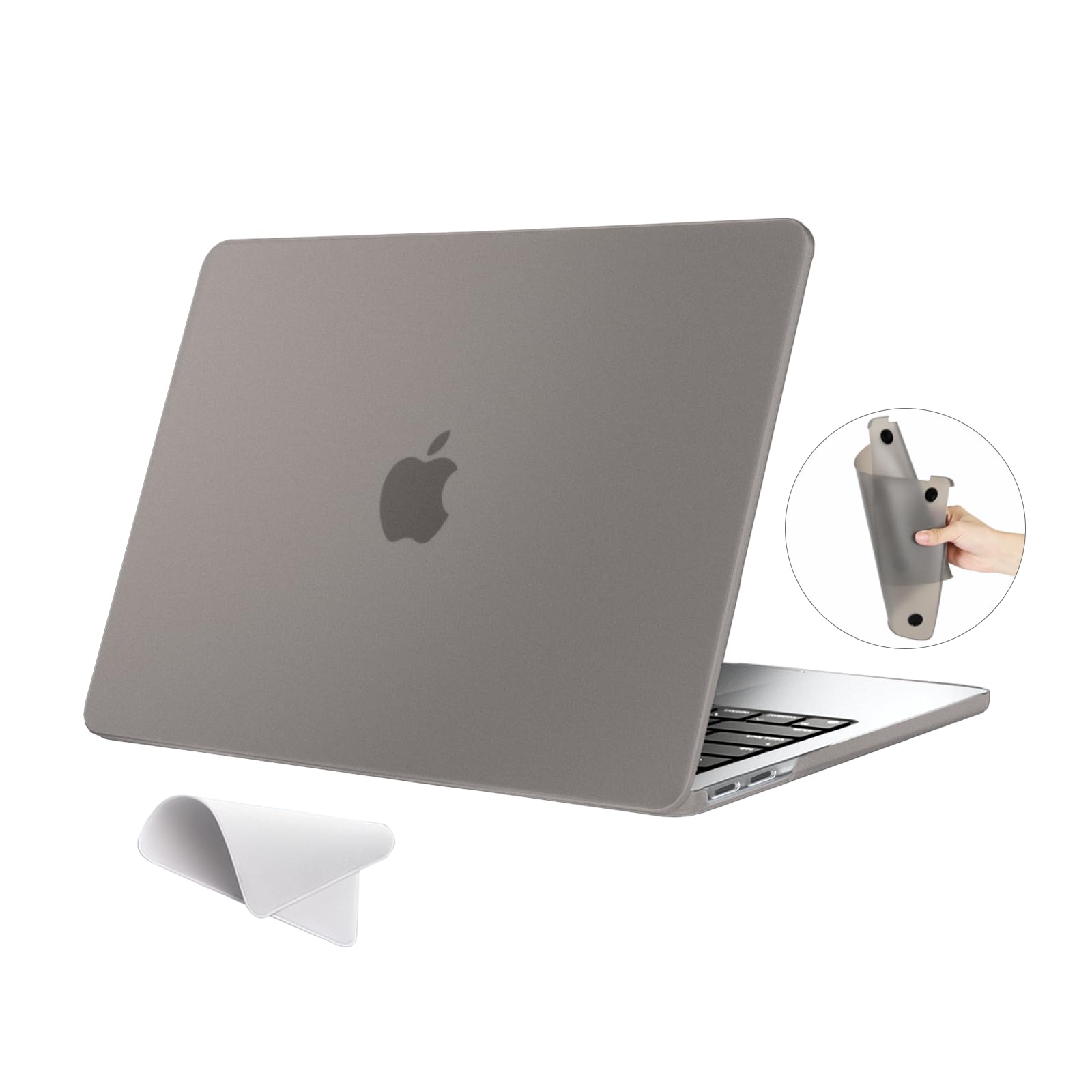 eleger Nicht-starre Hülle kompatibel mit MacBook Pro 13 Zoll M2 M1 A2338 A2251 A2289 A2159 A1989 A1708 A1706, Ausgabe 2022-2016, bruchsicher Case, matt schwarz
