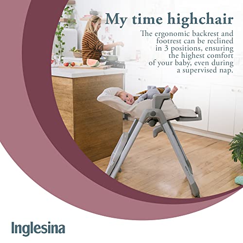 Inglesina My Time High Chair For Baby & Toddler - Folding, Convertible, Easy To Clean & Made To Grow Highchair - Removable Tray, 5-Point Harness, Ultra-Compact Fold & Sturdy Construction - Butter #TOP2