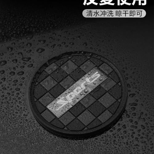 Portavasos para coche con base antideslizante 7 cm blanco negro miniatura 4