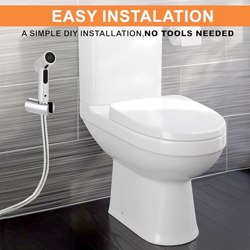 Image of SAM Tesla Health Faucet Set Dual Flow Water Saving Health Faucet 1 Meter Flexible Hose and Wall Mount for Toilet | Jet Spray
