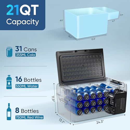 Portable Car Refrigerator Freezer Dual Zone