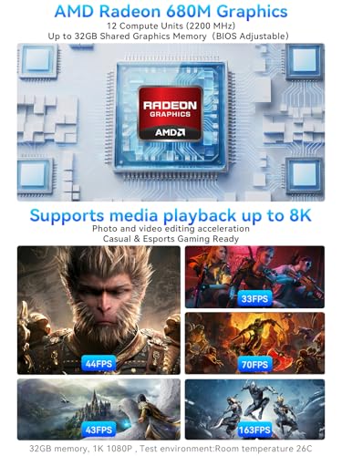Image of GMKtec K16 Mini PC Gaming AMD Ryzen7 7735HS 32GB LPDDR5 6400MT /s 1TB PCle 4.0 SSD Dual NIC LAN 2.5GbE, Oculink,Triple Display HDMI 2.0+DP1.4+USB4, WiFi6E, BT5.2