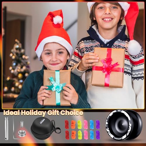 magicyoyo v3 yoyo for kids 8-12 or above responsive yoyo professional with dual function professional trick yo yo for adults with 12 yo-yo strings kk bearing bearing puller axlecase bag -black