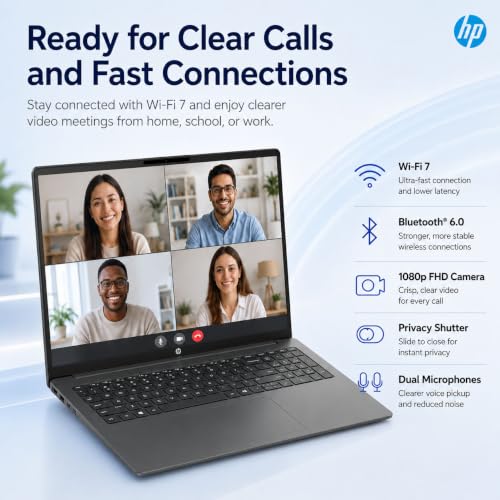 Image of HP OmniBook 3 16 AI Laptop, Intel Core Ultra 5 225U, 16 inch 2K WUXGA IPS Touchscreen, 32GB RAM, 1TB PCIe SSD, Wi-Fi 7, 1080p FHD Camera, Numeric Keypad, Privacy Shutter, Windows 11 Home