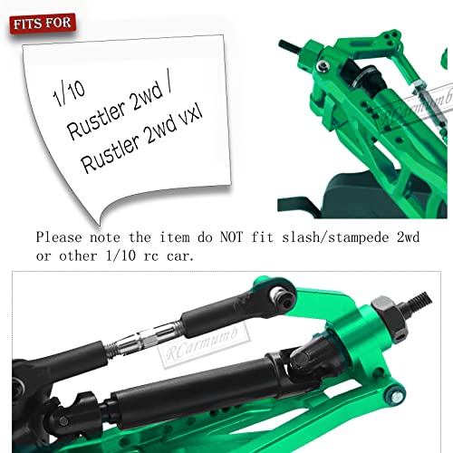 Rcarmumb Upgrades Part For 1/10 Rustler 2Wd Vxl, Drive Shaft Cvd Axles,Alloy Caster Block,Steering Blocks,Stub Axle Carriers,Suspension Arm,Steering Bellcranks,Shock Tower,Bulkhead,Green #TOP1