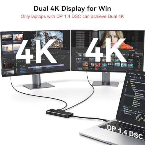 Image of USB C Docking Station Dual Monitor for HP,Laptop Docking Station 3 Monitors