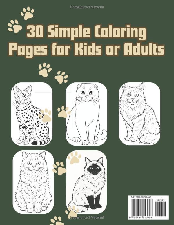 Cat Breeds Coloring Book: Fun & Educational Line Art of 30 Popular Cats for Kids & Adults image 3