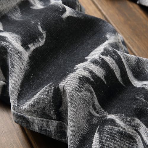 Mens Jeans Slim Fit Straight Leg Stretchy Trendy Light Wash Summer Skinny Jeans4