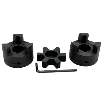3/4" to 3/4" L075 Flexible 3-Piece L-Jaw Coupling Coupler Set & Rubber Spider for Log Wood Splitter,L Flexible Coupling L075-3/4-3/4
