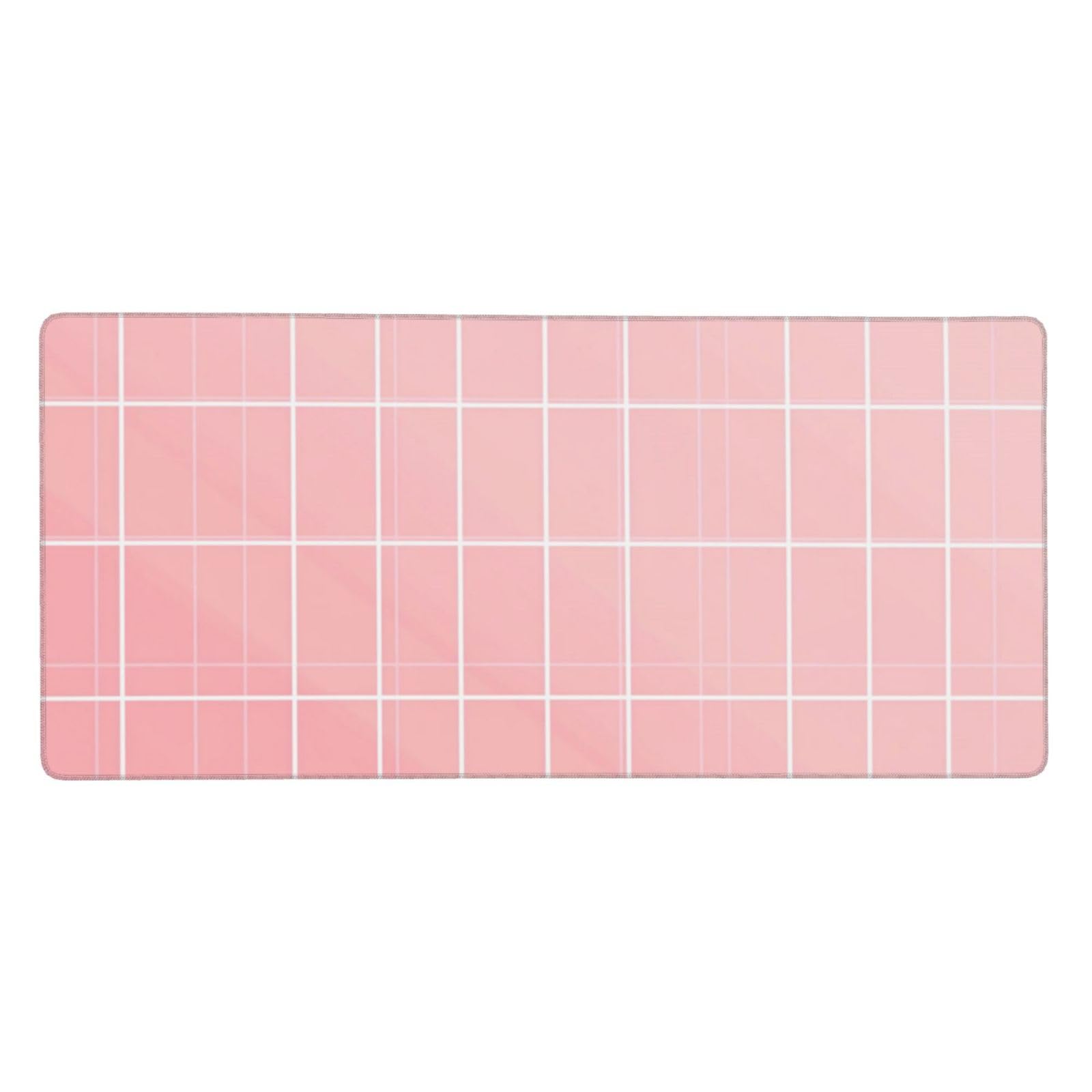 Podkładka pod mysz do gier Różowa, Biała Podkładka pod mysz XXL 1000 x 500 x 4 mm, duża podkładka pod mysz do klawiatury i myszy, podkładka na biurko z przeszytymi krawędziami i antypoślizgową gumową