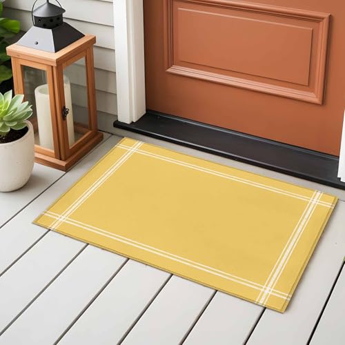 Tapete amarillo 2x3 pies lavable antideslizante miniatura 6