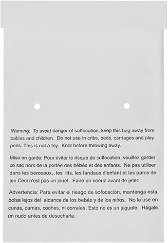 Miniatura 4 de 50 bolsas de polietileno transparentes con advertencia de asfixia grandes WaIR de 24x36