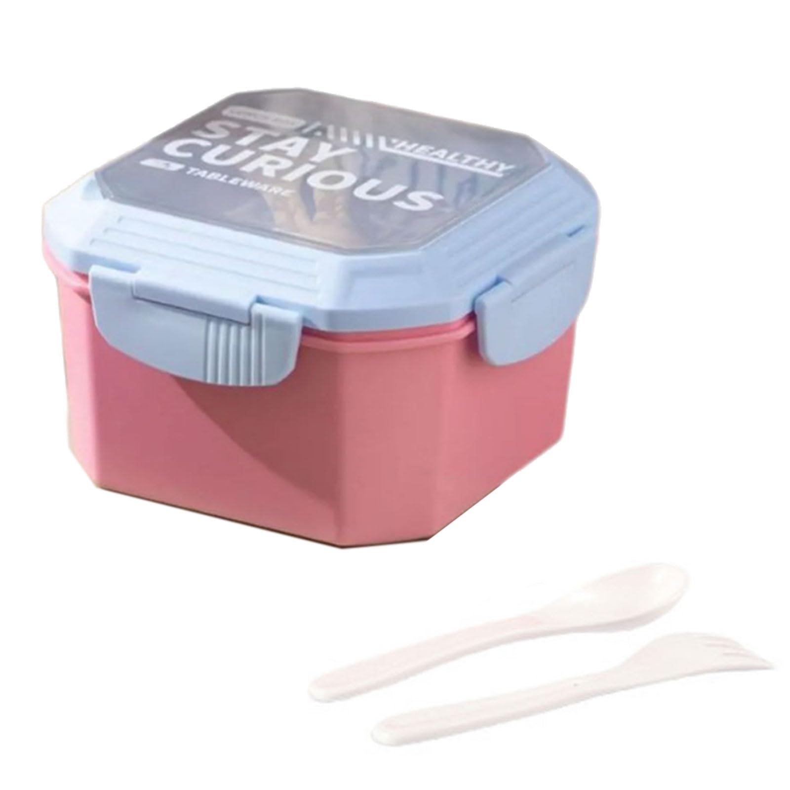 MICFENY Large Capacity Designs Salad Bowl With Leakproof Sauce Container and Forks for Lunches Microwaves Safe