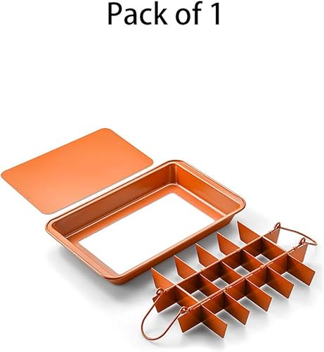 Miniatura 5 de Sartén para brownie con divisores, bandeja para hornear solo todos los bordes, bandeja para brownies de acero para hornear tamaño bocado con