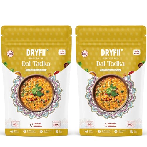 Dryfii Ready-to-Eat Instant Dal Tadka | Pure Veg | Freeze Dried | Suitable for Jain | Rehydrated Weight 500 g