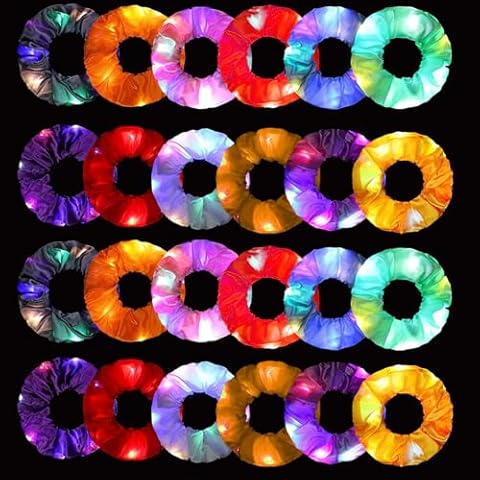 Yuztousp 24 Pcs Light Up Scrunchies Cover