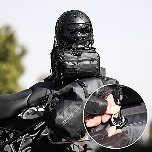 Rhinowalk Motorrad Gepäcknetz Helmnetz Aufbewahrungsnetz mit 8 Haken Motorradhelm Netz Elastisch Spannnetz Sicherungsnetz Transportnetz für Motorrad
