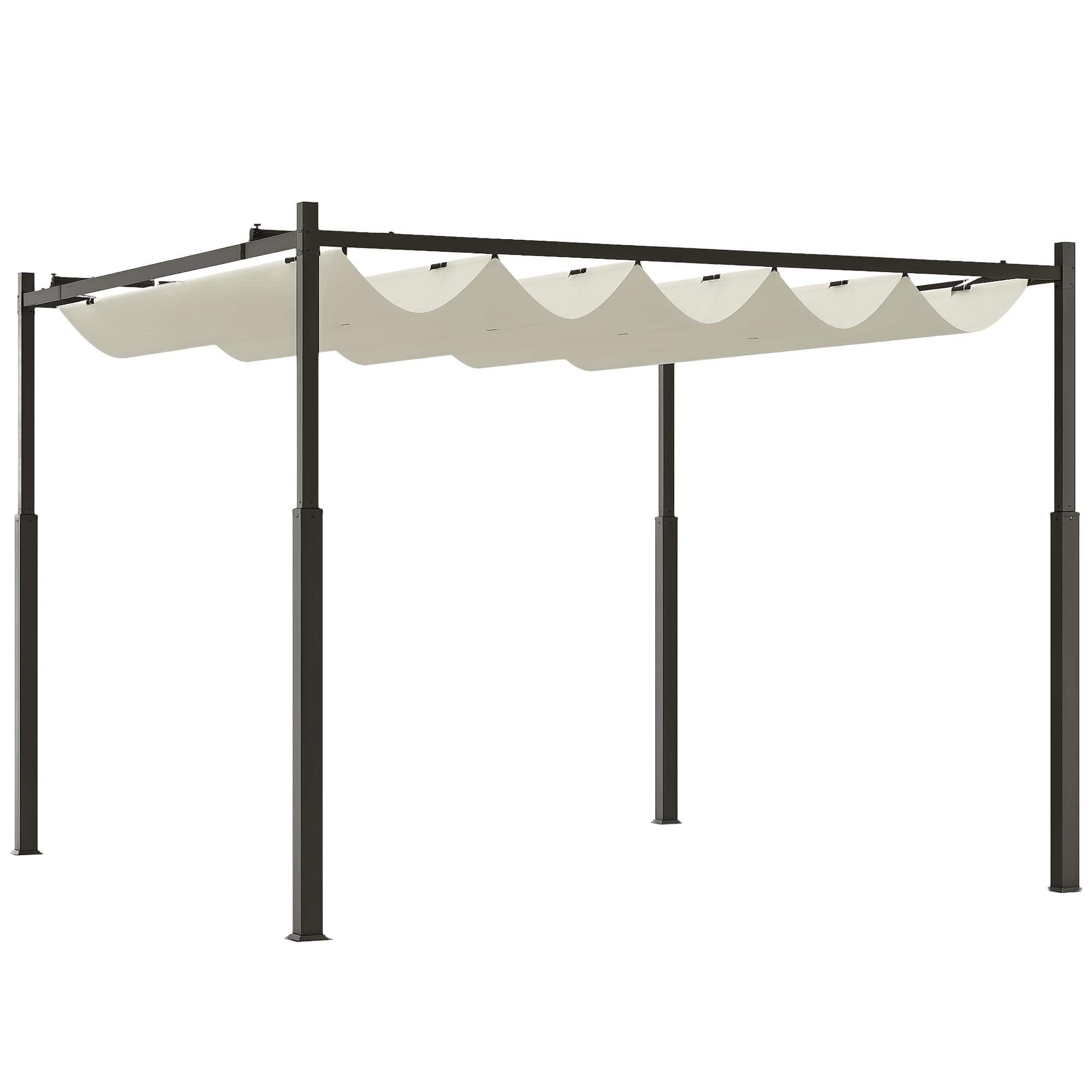 Gazebo Pergola Outsunny 3x3m Richiudibile - Telo Impermeabile UV Per Giardino E Terrazzo - Foto 5