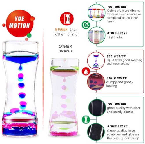 Image of VAGHASIYA Adult Liquid Motion Bubbler Visual Sensory Timer, 2 Minute Liquid Timer New Big Calming Sensory Bubbler Toy (Single Pack), Multicolor