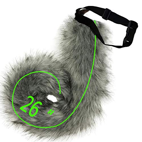 HAOAN Adults 26 Inch Wolf Tail Soft Long Fur Cat Fox Costume Tail for Halloween Party Costume product thumbnail 8