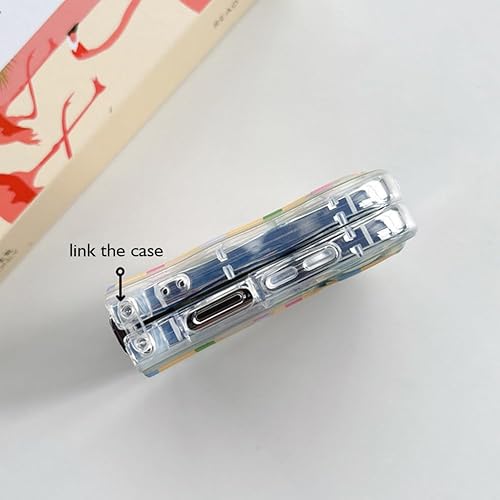 Miniatura 4 de Funda para Samsung Galaxy Z Flip 4 con diseño de flores y margaritas, funda Kawaii para Galaxy Z Flip 4, bonita correa de cuentas florales, bonita