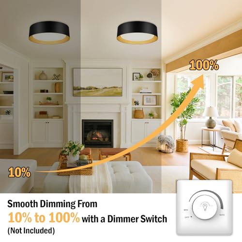 Image of Flush Mount Ceiling Light, 13in Modern Ceiling Light 5 Color Temperature