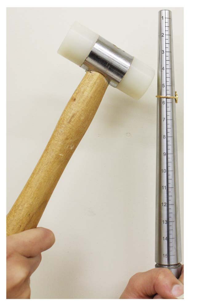 BENCH WIZARD Jeweler's Combination Hard Chrome Ring Mandrel and Dual Headed Nylon Hammer