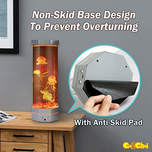 Go2Chai JFL-001 Jellyfish Aquarium Lamp Fake Fish Jelly Fish Tank Aquarium Lava Lamp Night Light Room Decor,7 Jellyfish&Clownfish,Adult Kids Home Office Room Desk Light thumb #4