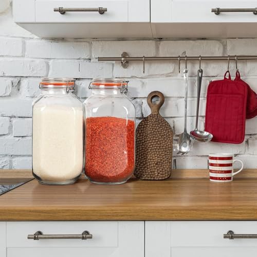Huichuiero Square Glass Storage Jars with Airtight Lids