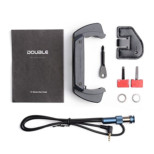 Double Acoustic Guitar Pickup System Kit Transducer X1 with Output Tail Nail, Connection