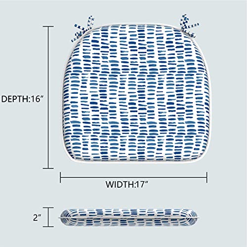 Lvtxiii Outdoor Chair Cushions Patio Seat Cushions D16Xw17 Inch With Ties For Patio Furniture Chairs Home Garden Decoration, Pebble Blue, Set Of 2 #TOP1