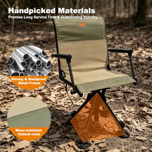 MYDAYS OUTDOOR Hunting Blind Chair 360 Degree Silent Swivel,Turkey Hunting Seat,300 Lbs Capacity, Height Adjustable & Quick Folding for Ultimate Portable Comfort - image 2