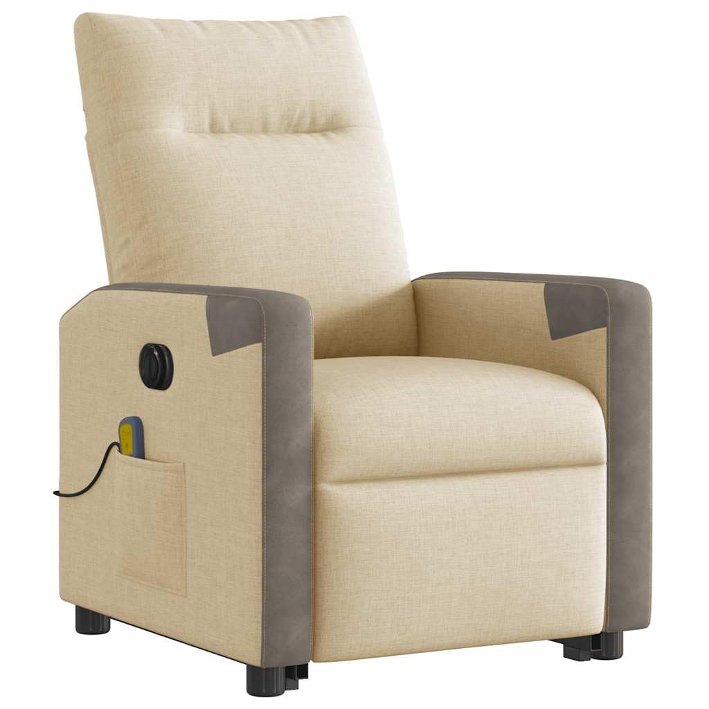 Refined Sillón de Masaje eléctrico reclinable elevable Tela Crema