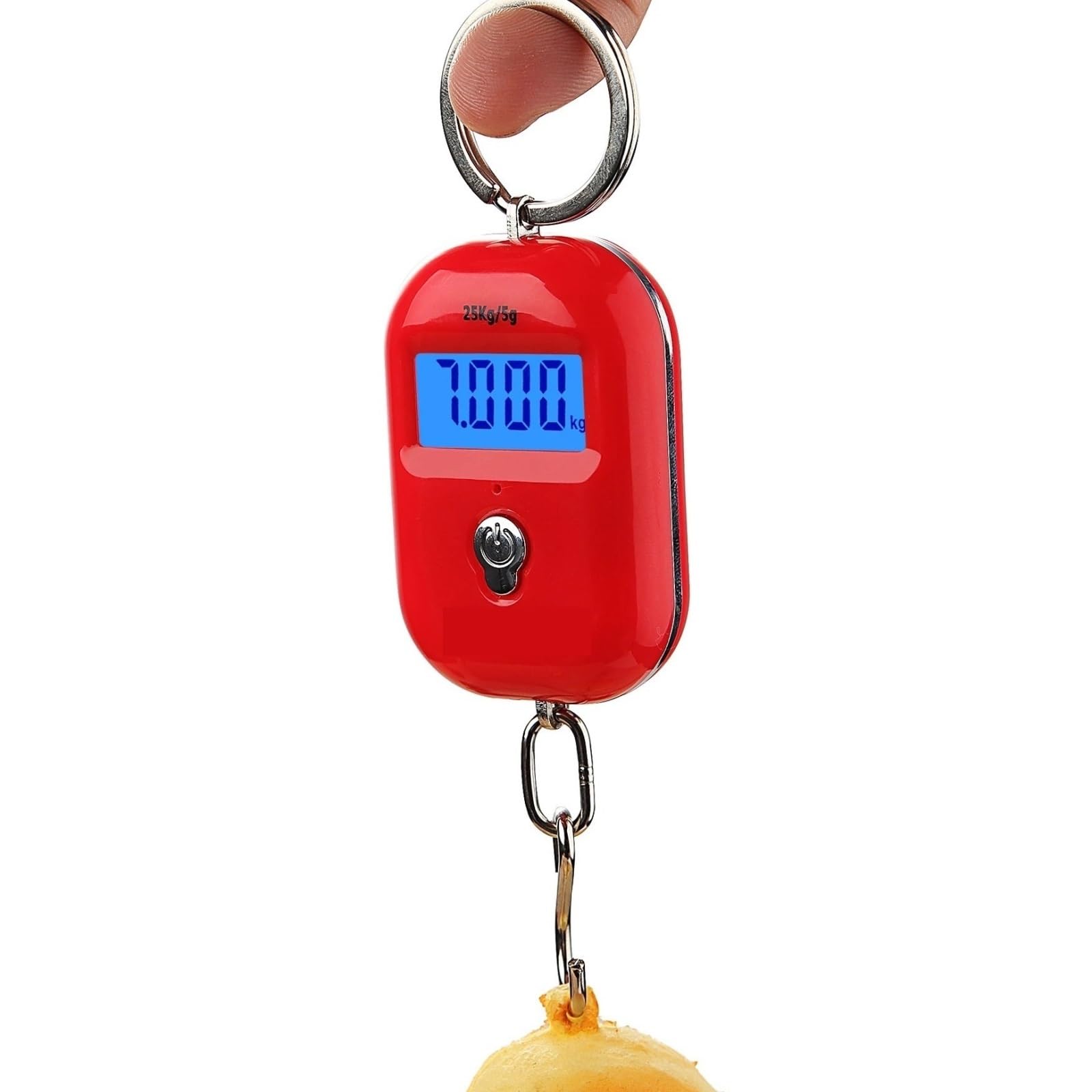 Bilancia per bagagli, Bilancia digitale portatile da 25 kg, con gancio, elettronica, LCD, for valigie e bagagli, mini bilancia viaggio,per valigia da viaggio(Red)