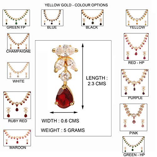 Image of Swasti Jewels Gold Plated CZ Necklace and Earrings Set for Women
