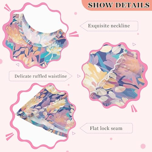 KLL Autmun Trendy Floral Pattern Girls A-Line Dress Casual Beach Sundress Spring Summer Crew Neck3