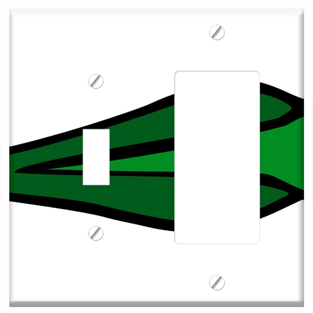 Toggle Rocker/GFCI Combination Wall Plate Cover - Polliwog Tadpole Frog Animal Green Porwigle