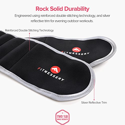 Ankle Weights (1 Pound x 2) - Ankle Weights for Women and Men - Wrist Weights for Women and Men - Leg Weights for Women and Men - Arm Exercise Weights - Home Gym Workout Equipment - Ankle Weight - Thumbnail 4