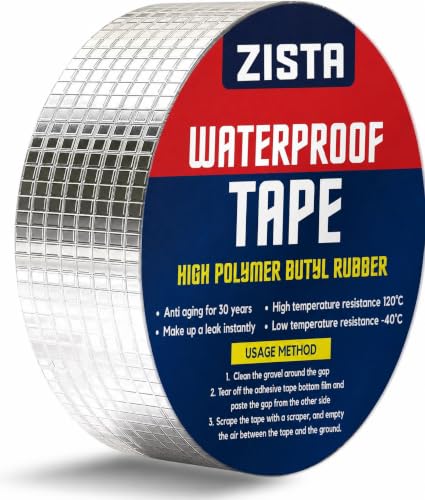 Image of Zista Super Strong Adhesive Waterproof tape Permanent Repair Roof Water Leakage Solution Rubber Foil Suitable for Roof Leak, surface Crack, Window Sill Gap, Boat Sealing, Tank Leak