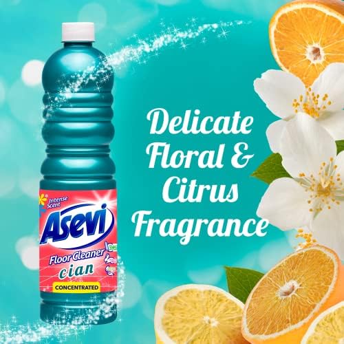 Asevi Concentrated Floor Cleaner Liquid, Hard Floor Cleaner, Laminate Floor Cleaner, 1L, Cian