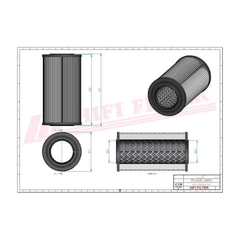 HIFI FILTER ASR 988309AG025 - Filtro de aire apto para DENTAL ABSORMATIC, EXTRAMATIC 9040