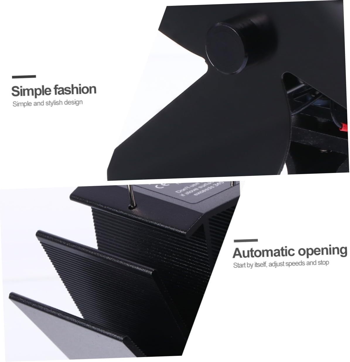 NUOBESTY Heat Powered Stove Fan 4 Vane Metal Fireplace Fan for Home Heating Stove Accessories