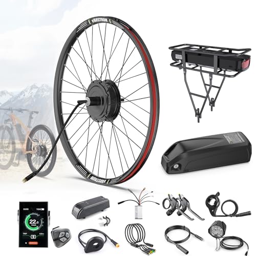 BAFANG Kit de Conversión para Bicicleta Eléctrica 500W Rueda Trasera - Motor de Buje Trasero Brushless 48V para Ruedas 26' 27.5' 28' 29' 700C con Batería Opcional, Pantalla LCD y Sensor Pas